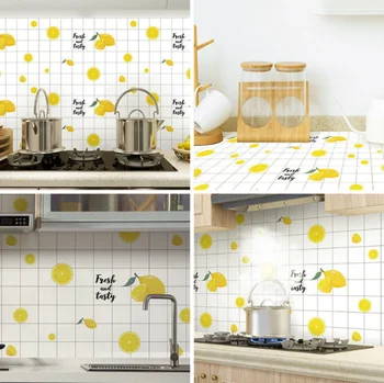 עיצוב חדר רדיד אלומיניום מדבקות קיר המטבח שמן הוכחה מדבקה עמיד למים המסמכים Tapiz Autoadhesivo Armarios Cocina טפט
