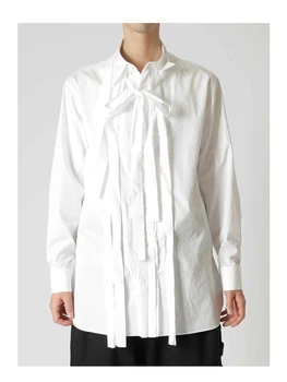 ציצית סרט חולצות יוקרה עיצוב יוניסקס יוז ' י ימאמוטו homme חולצות לגבר של בגדים מזדמנים חולצה לבנה מקסימום עבור האישה.
