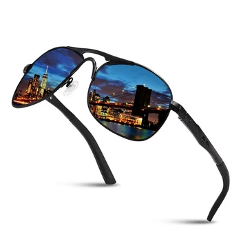 קלאסי מקוטב משקפי שמש גברים גוונים רטרו טייס משקפי שמש יוקרה מעצב מותג זכר מתכת נסיעות נהיגה EyewearUV400