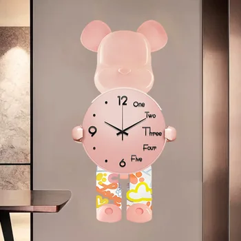 קריקטורה שעון שעון קיר הסלון לחדר האוכל שולחן דקורטיבי תלוי קיר פשוט יצירתי שעון אילם