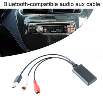 שחור Aux Usb שמע לרכב מקלט מקלט מקלט אודיו Bluetooth-רכב תואם מקלט אודיו לרכב RCA USB מתאם
