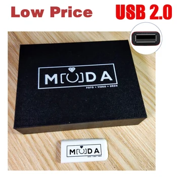 שחור לבן תיבת נייר + עור USB Flash Drive חינם לוגו במהירות גבוהה, בחר 3.0 מחיר נמוך בחר 2.0 כונן עט 4GB 8GB 16GB 32GB