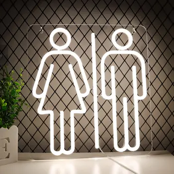 שירותים שלטי ניאון על קיר בעיצוב אורות ניאון עבור חדר השינה Led סימנים עסקיים מתאים שירותים שירותים קישוט