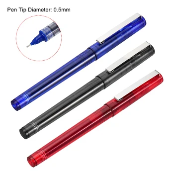 12Pcs סוג מחט ג 'ל עטים שחור כחול אדום מילוי ג' ל עט ישר נוזלי סוג 0.5 מ 