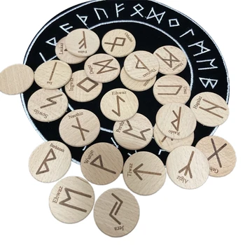25Pcs ' אקרות מיסטיקה אספקה טבעי Runes במשך סיבוב המזבח תורת הנסתר ניחוש רונה ערכת אביזרים תליון