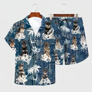 PLstar קוסמוס חולצה קיץ שנאוצר הוואי להגדיר 3D מודפס הוואי חולצה + מכנסיים קצרים החוף גברים לנשים מצחיק כלב בגדים