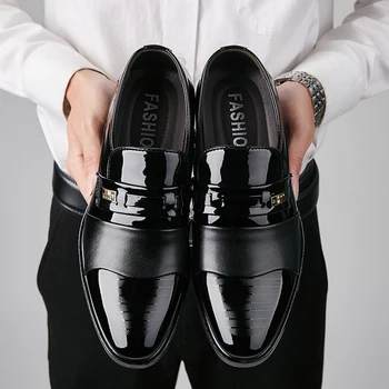 יוקרה עור גברים נעלי חתונה רשמית אוקספורד עסקי מזדמן במשרד נעלי עבודה לגברים קלאסי של גברים נעליים מחודדות.